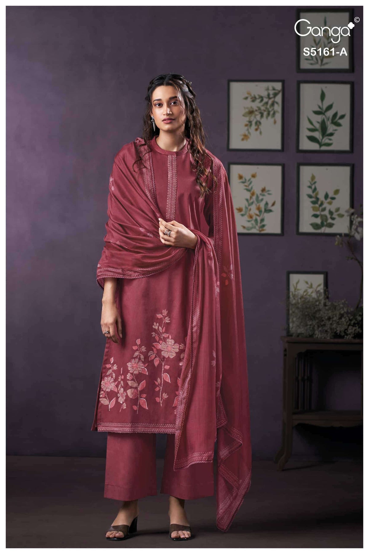 Ganga Fashion Sulagna 5161 Corduroy Embroidered Fancy Dress Material