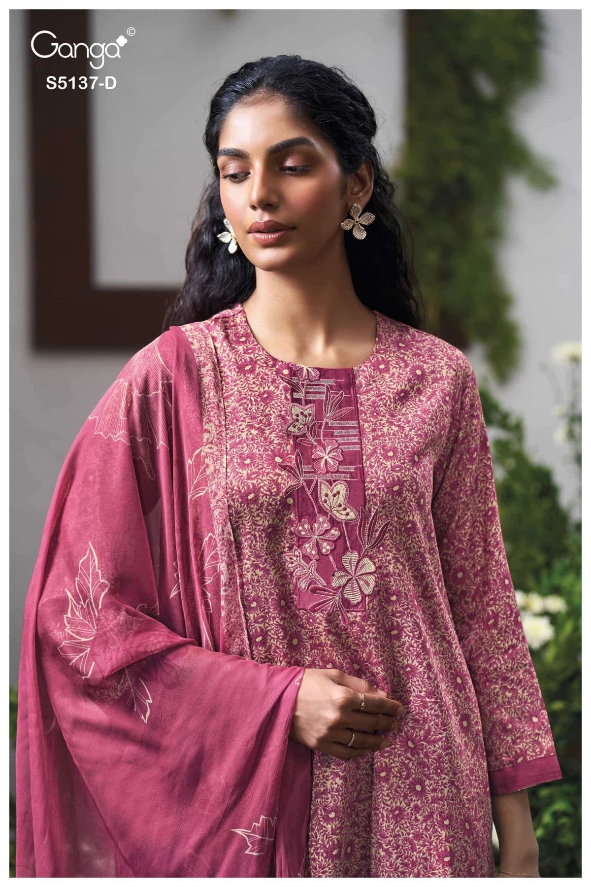 Ganga Fashion Surveen 5137 Premium Cotton Satin Dress Material - Amrah Wholesale
