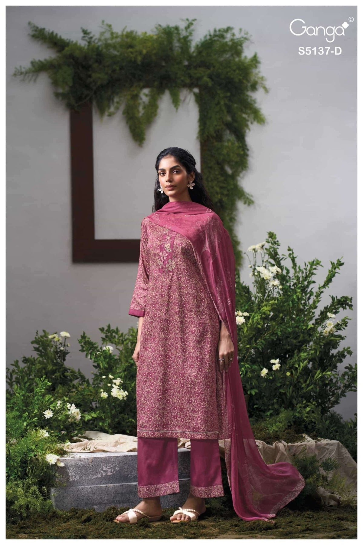 Ganga Fashion Surveen 5137 Premium Cotton Satin Dress Material - Amrah Wholesale
