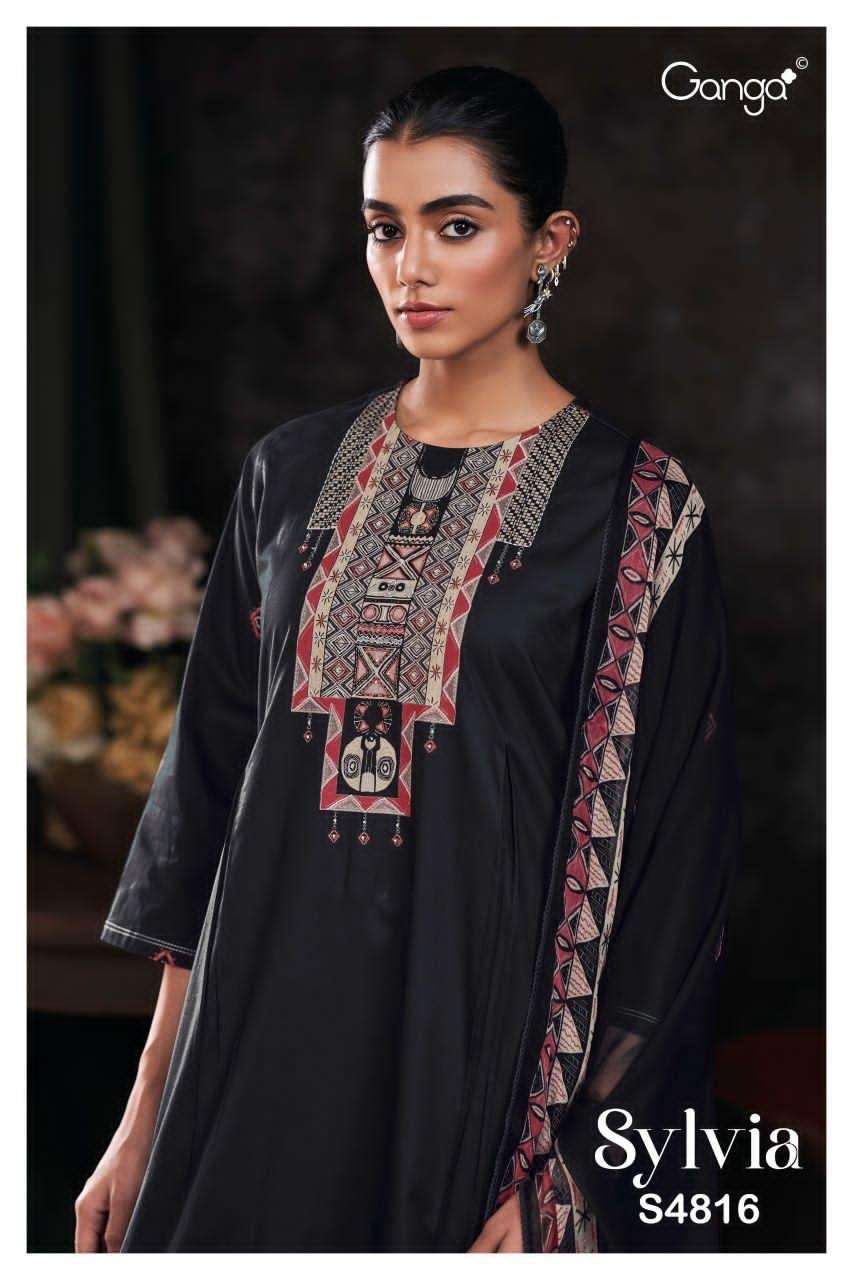 Ganga Fashion Sylvia 4816 Premium Cotton Dress Material - Amrah Wholesale
