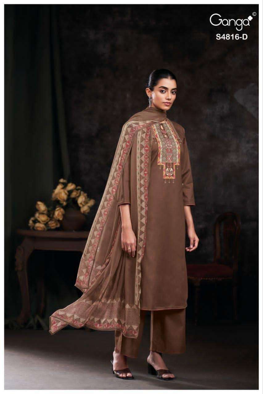 Ganga Fashion Sylvia 4816 Premium Cotton Dress Material - Amrah Wholesale