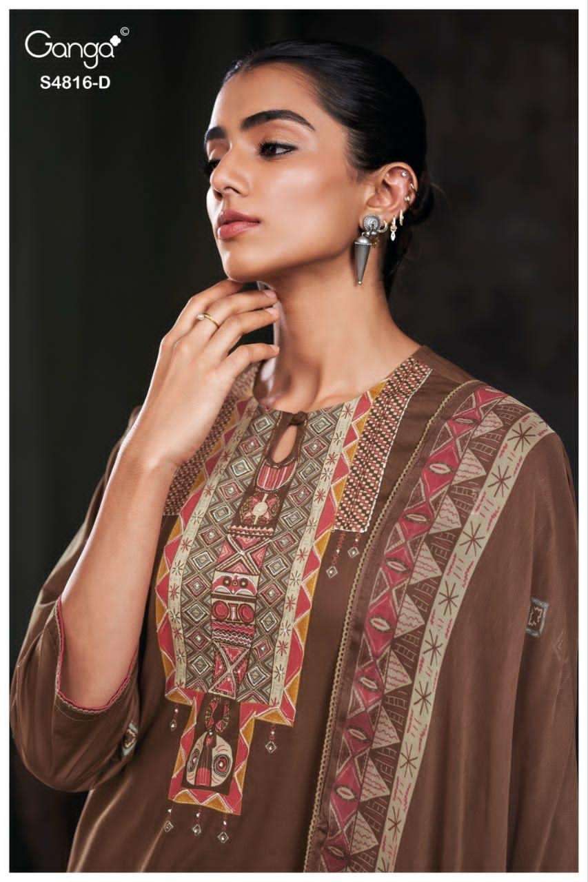 Ganga Fashion Sylvia 4816 Premium Cotton Dress Material - Amrah Wholesale