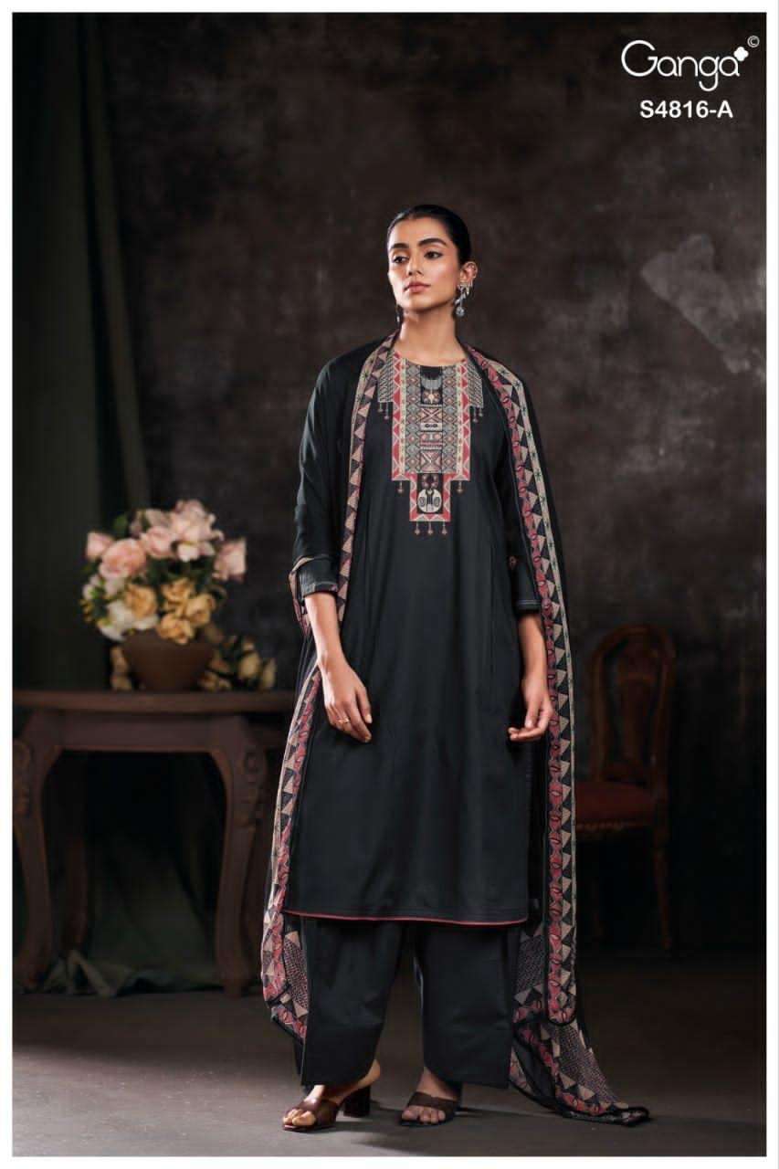 Ganga Fashion Sylvia 4816 Premium Cotton Dress Material - Amrah Wholesale