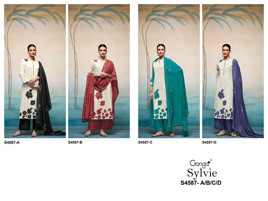 Ganga Fashion Sylvie 4587 Bemberg Dress Material - Amrah Wholesale