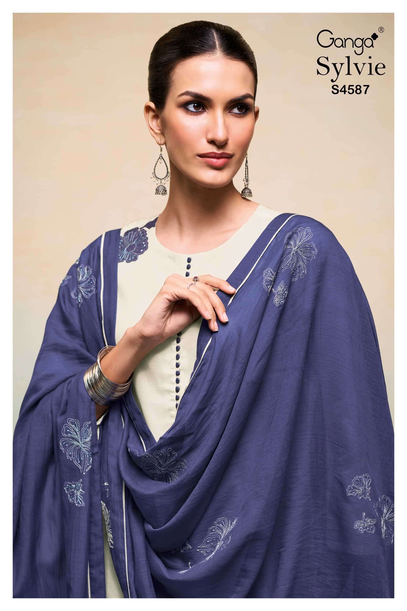 Ganga Fashion Sylvie 4587 Bemberg Dress Material - Amrah Wholesale