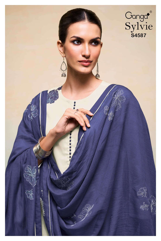 Ganga Fashion Sylvie 4587 Bemberg Dress Material - Amrah Wholesale