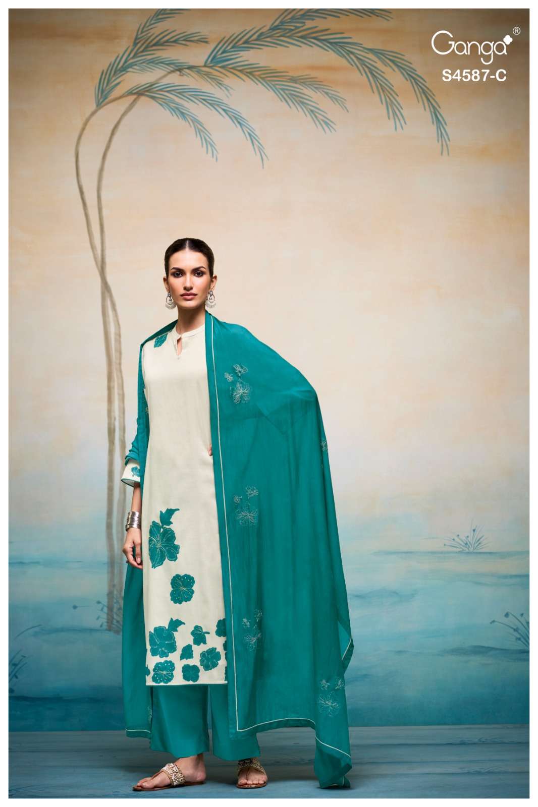 Ganga Fashion Sylvie 4587 Bemberg Dress Material - Amrah Wholesale