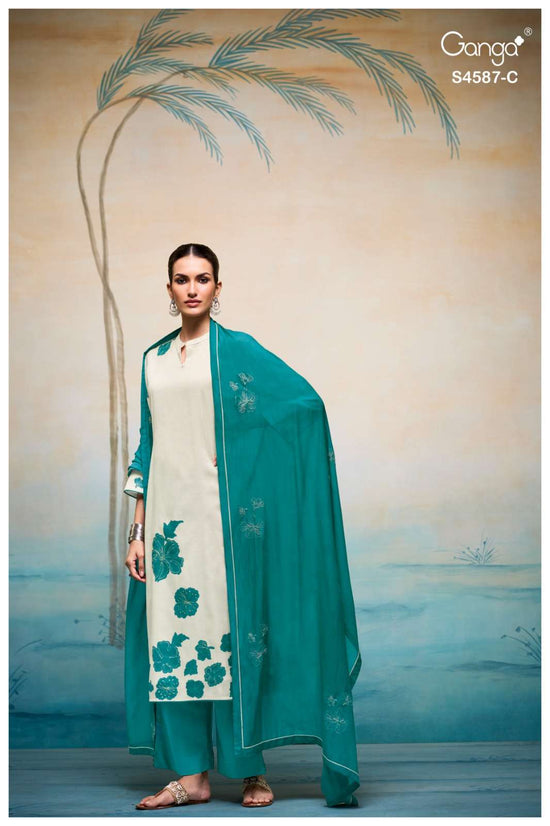 Ganga Fashion Sylvie 4587 Bemberg Dress Material - Amrah Wholesale