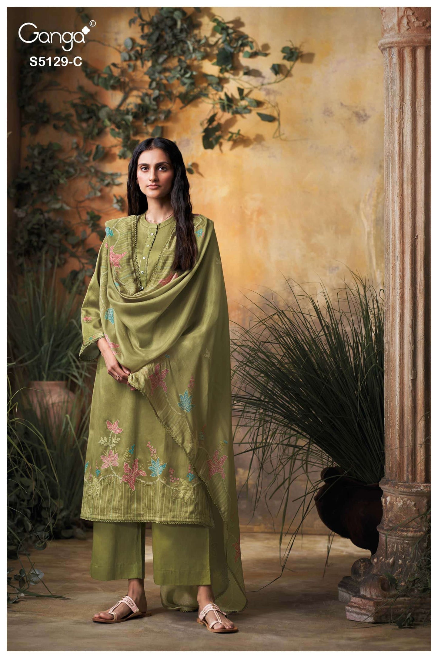 Ganga Fashion Tanisha 5129 Premium Cotton Satin Dress Material