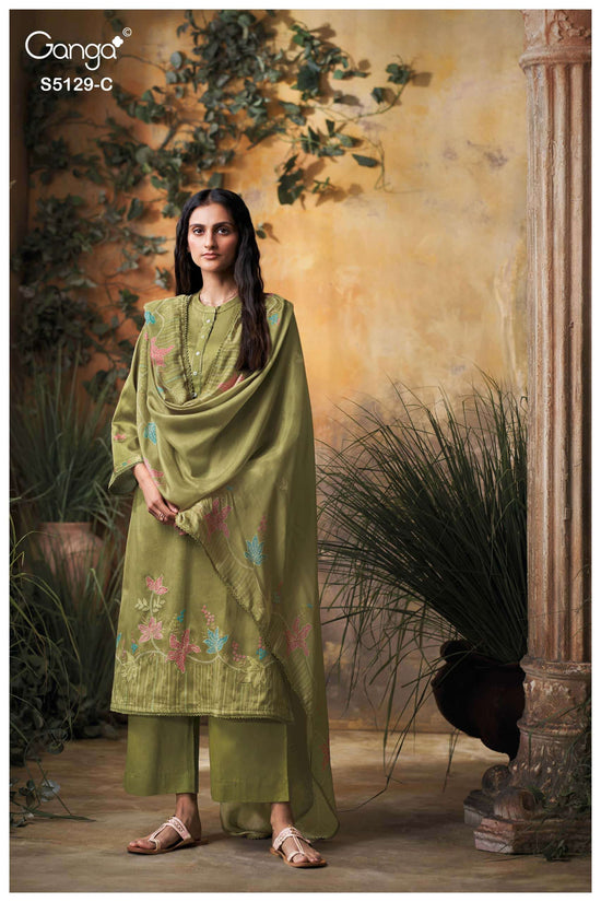 Ganga Fashion Tanisha 5129 Premium Cotton Satin Dress Material