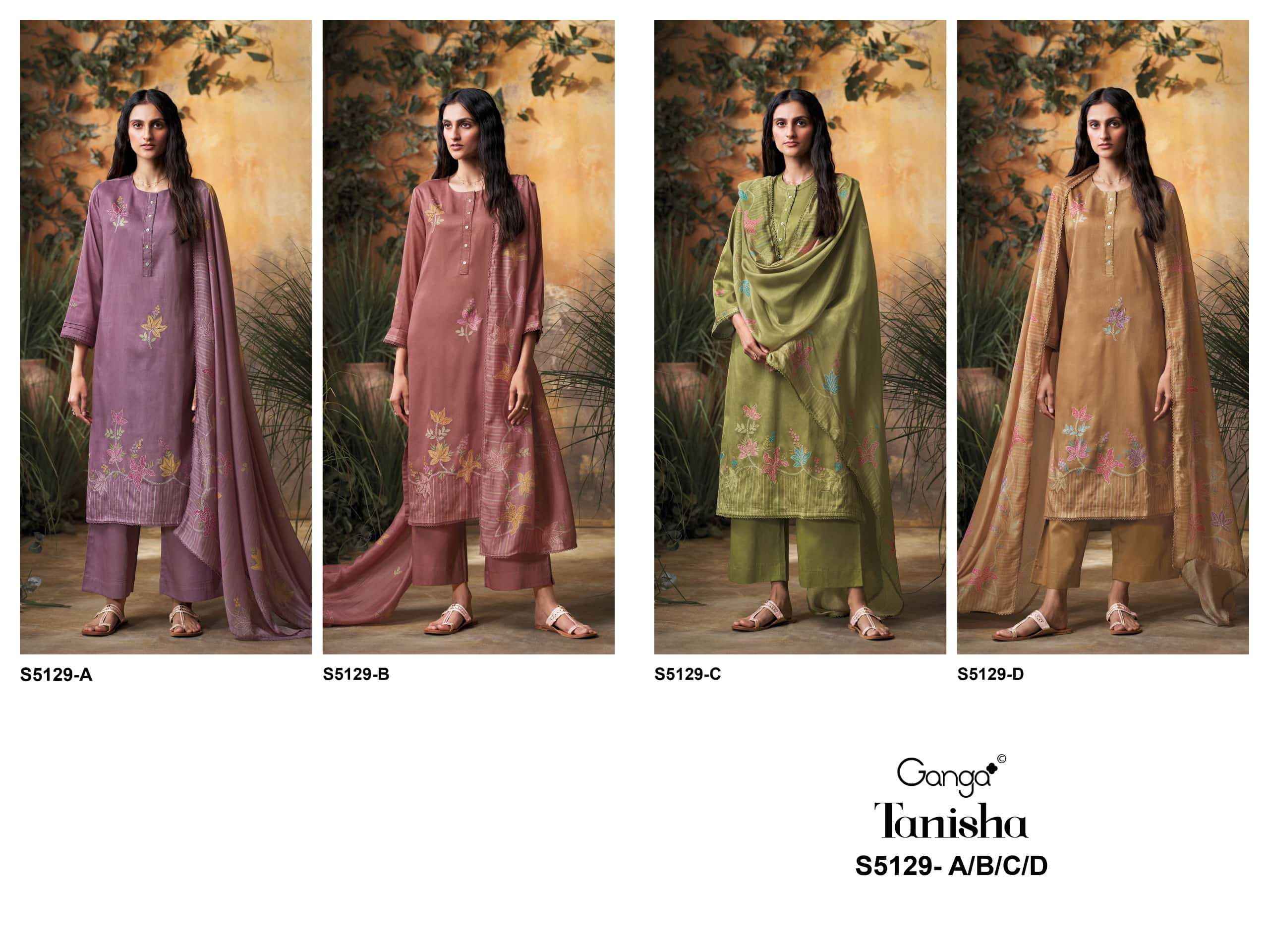 Ganga Fashion Tanisha 5129 Premium Cotton Satin Dress Material