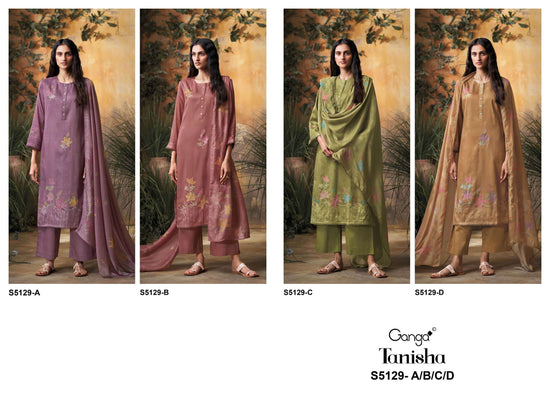 Ganga Fashion Tanisha 5129 Premium Cotton Satin Dress Material
