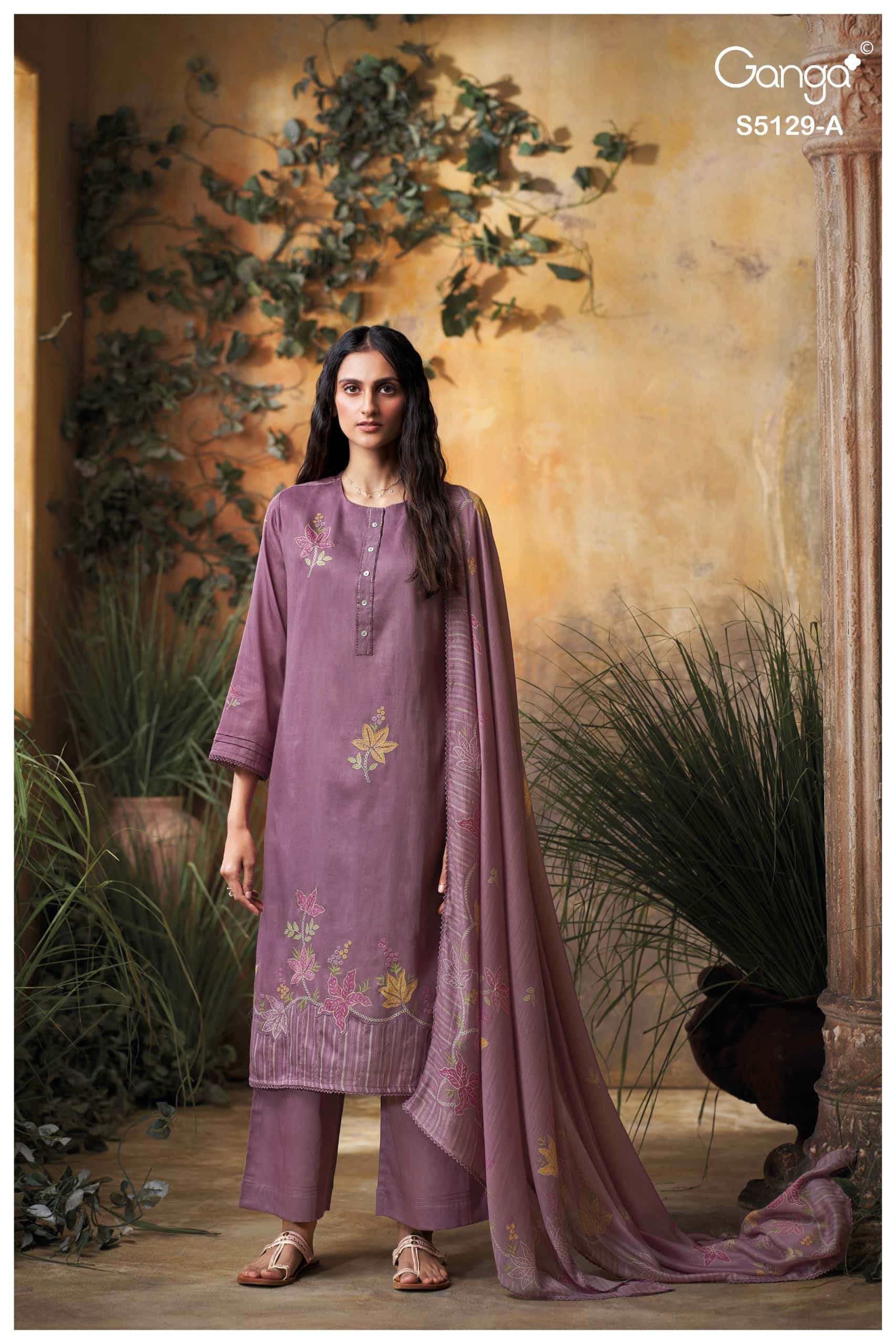 Ganga Fashion Tanisha 5129 Premium Cotton Satin Dress Material