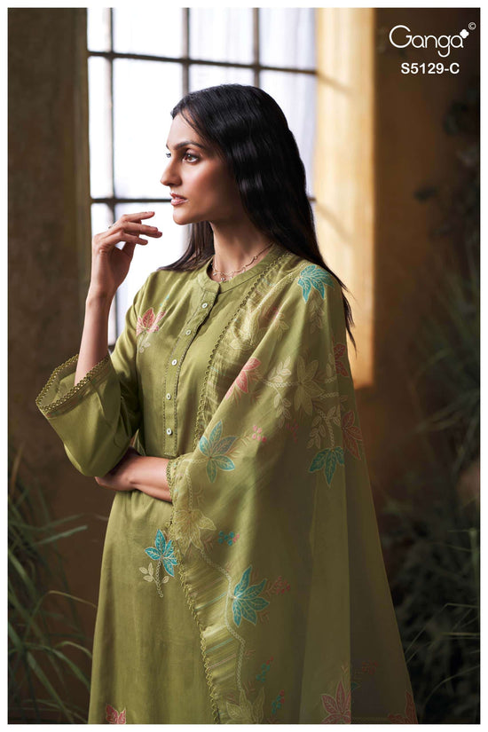 Ganga Fashion Tanisha 5129 Premium Cotton Satin Dress Material