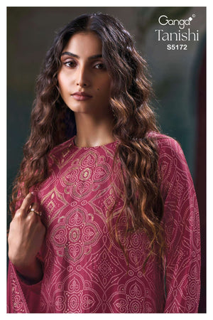 Ganga Fashion Tanishi 5172 Bemberg Russian Silk Dress Material - Amrah Wholesale
