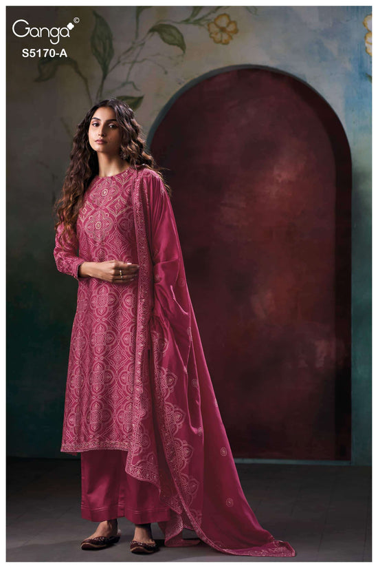 Ganga Fashion Tanishi 5172 Bemberg Russian Silk Dress Material