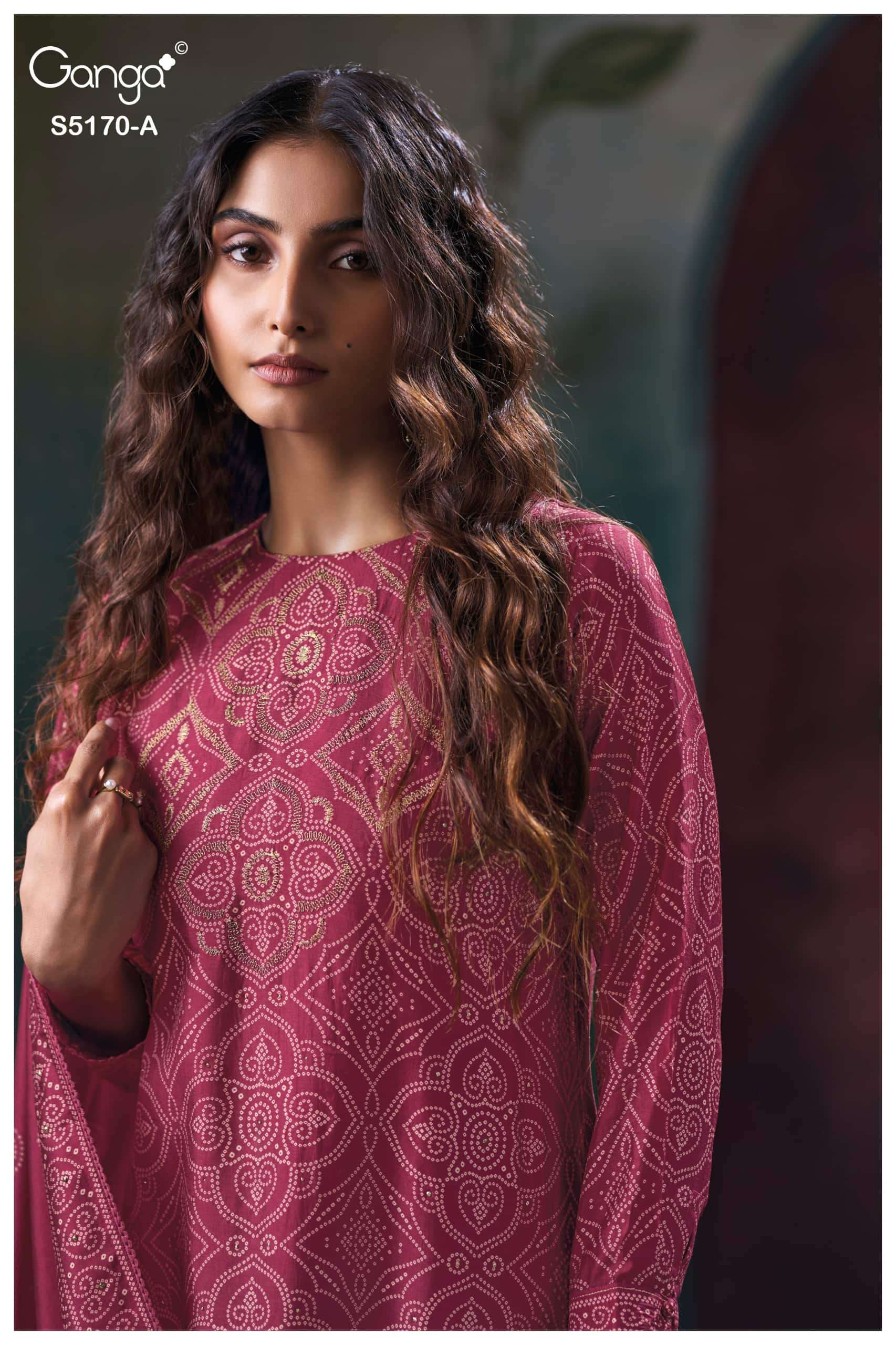 Ganga Fashion Tanishi 5172 Bemberg Russian Silk Dress Material