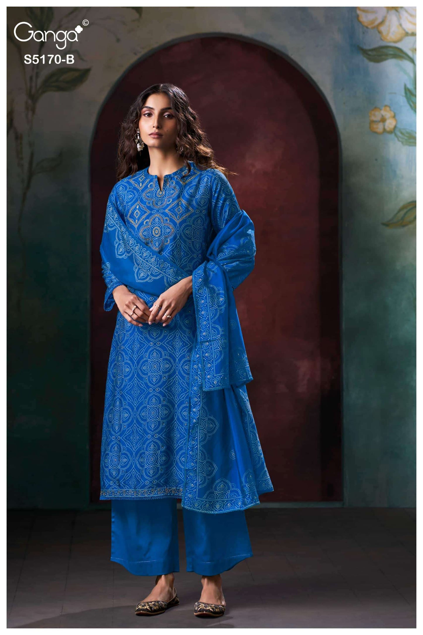 Ganga Fashion Tanishi 5172 Bemberg Russian Silk Dress Material