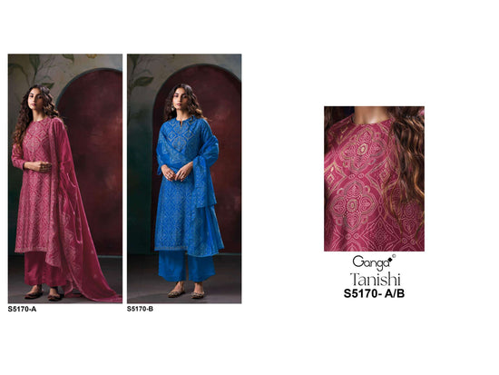 Ganga Fashion Tanishi 5172 Bemberg Russian Silk Dress Material