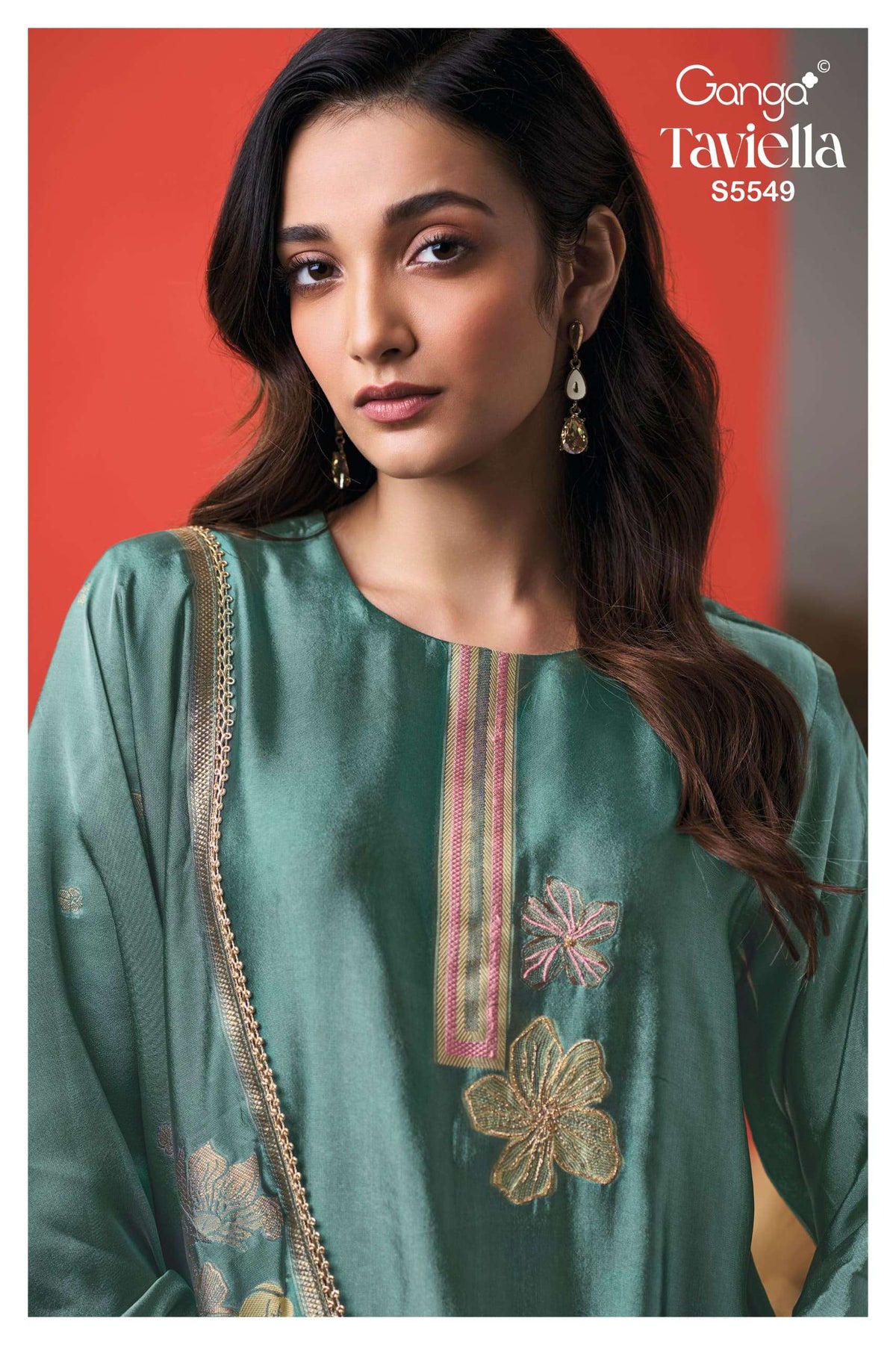 Ganga Fashion Taviella 5549 Viscose Silk Jacquard Dress Material