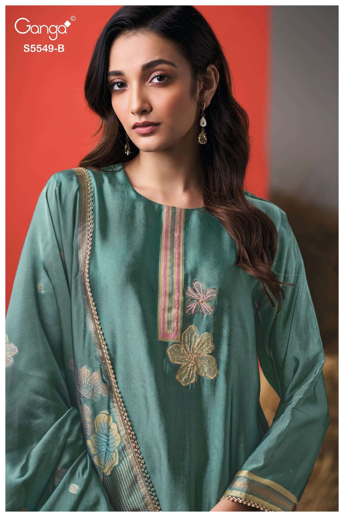 Ganga Fashion Taviella 5549 Viscose Silk Jacquard Dress Material