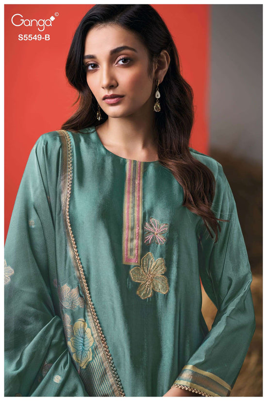 Ganga Fashion Taviella 5549 Viscose Silk Jacquard Dress Material