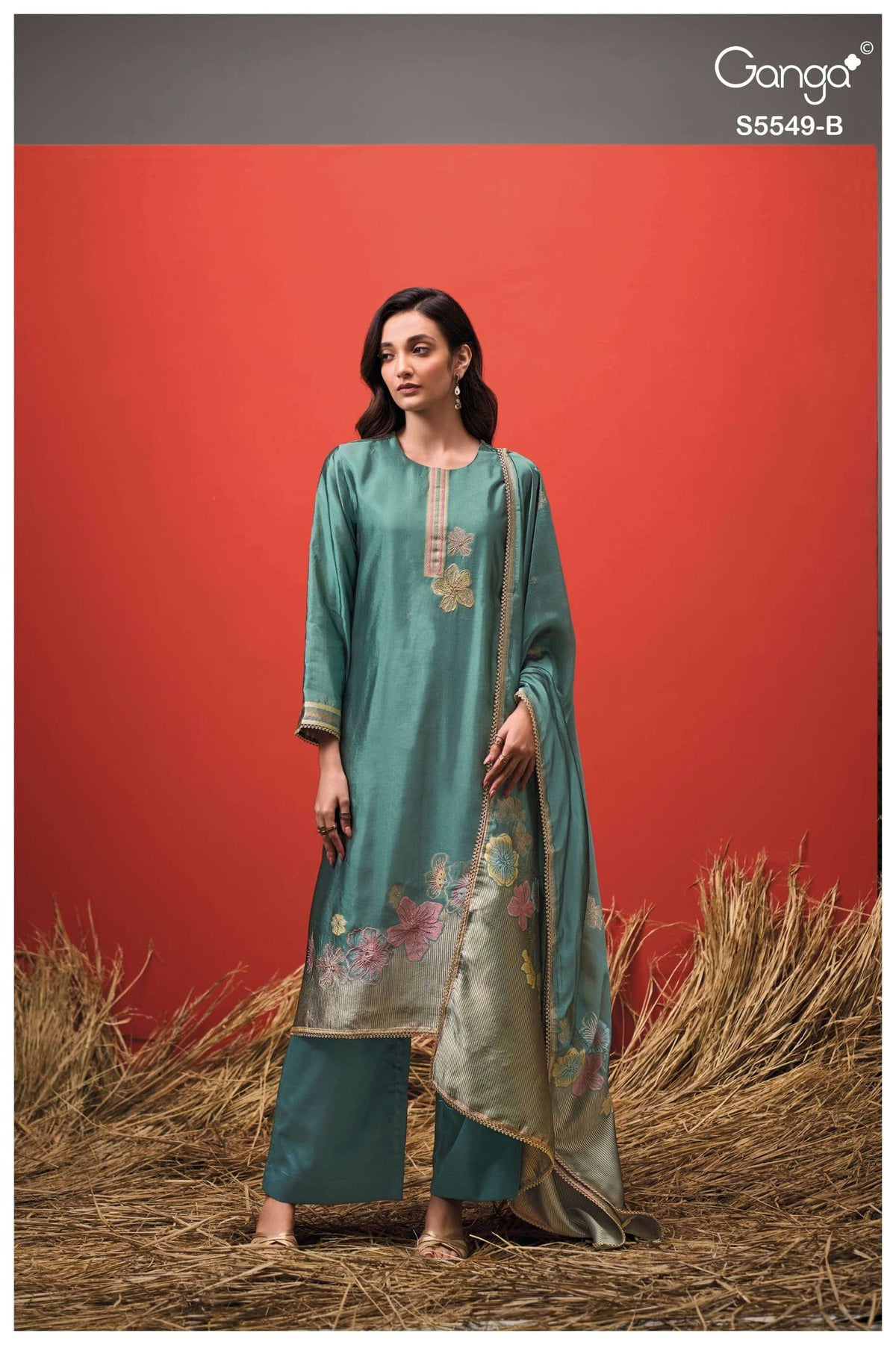 Ganga Fashion Taviella 5549 Viscose Silk Jacquard Dress Material