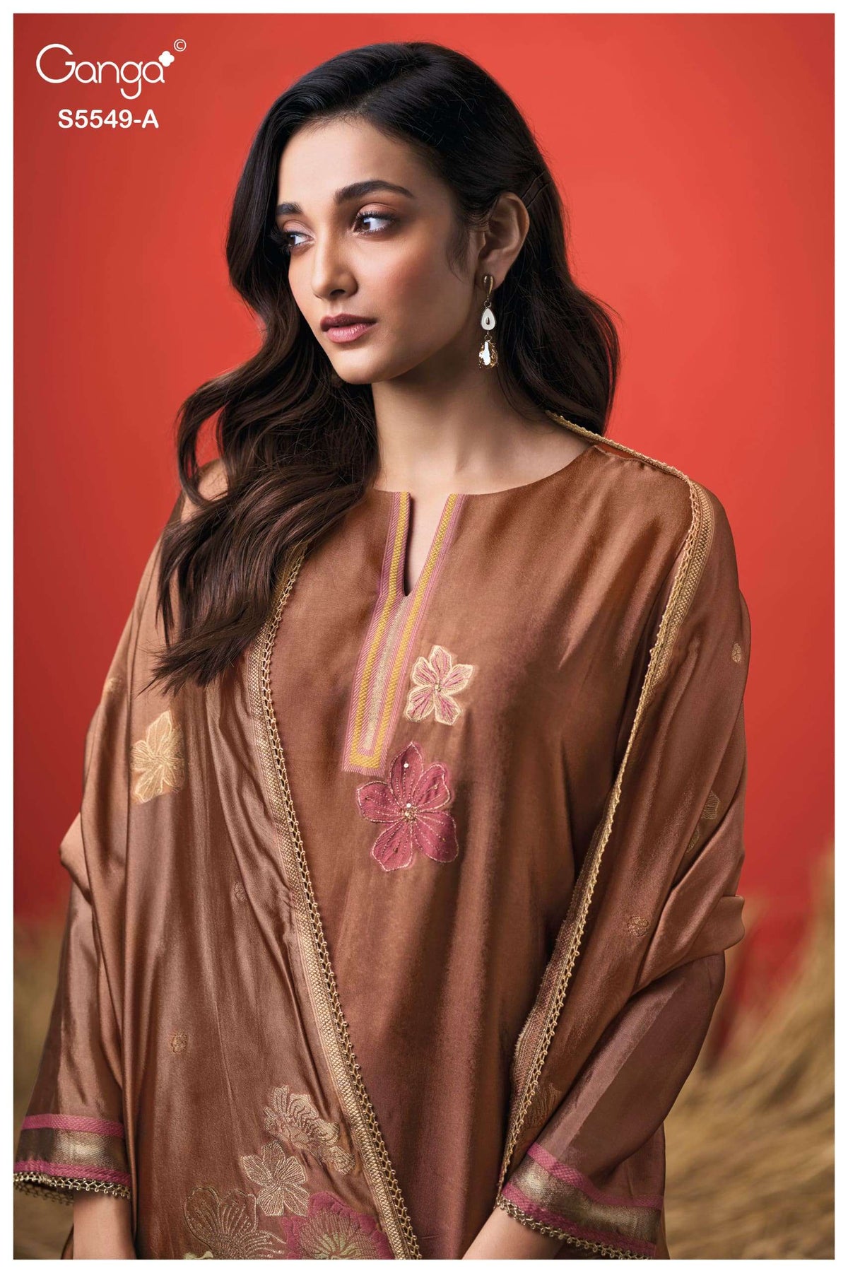 Ganga Fashion Taviella 5549 Viscose Silk Jacquard Dress Material