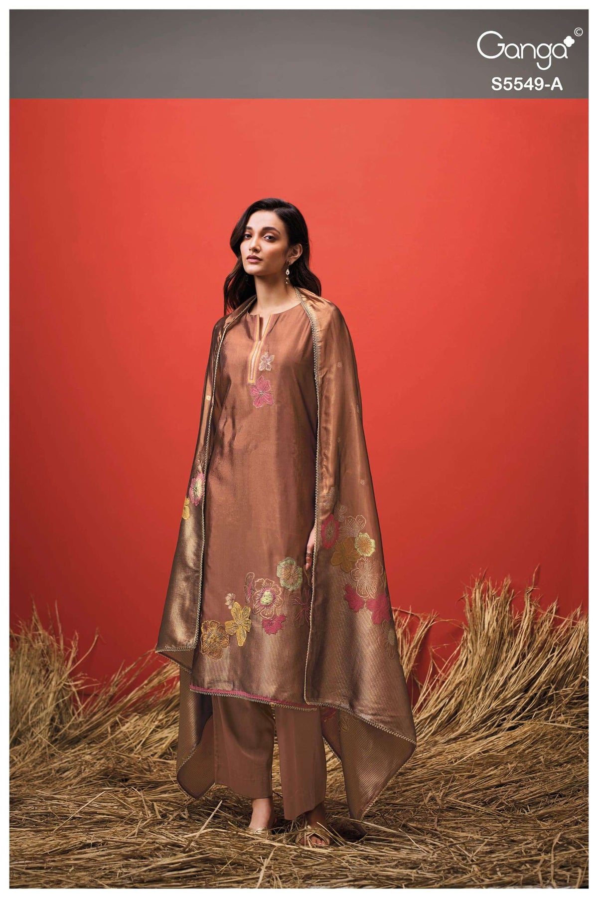 Ganga Fashion Taviella 5549 Viscose Silk Jacquard Dress Material