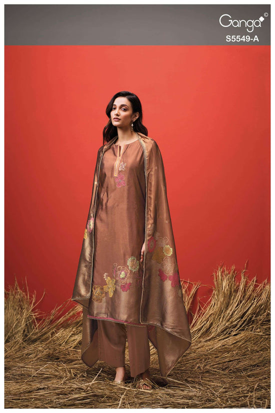Ganga Fashion Taviella 5549 Viscose Silk Jacquard Dress Material