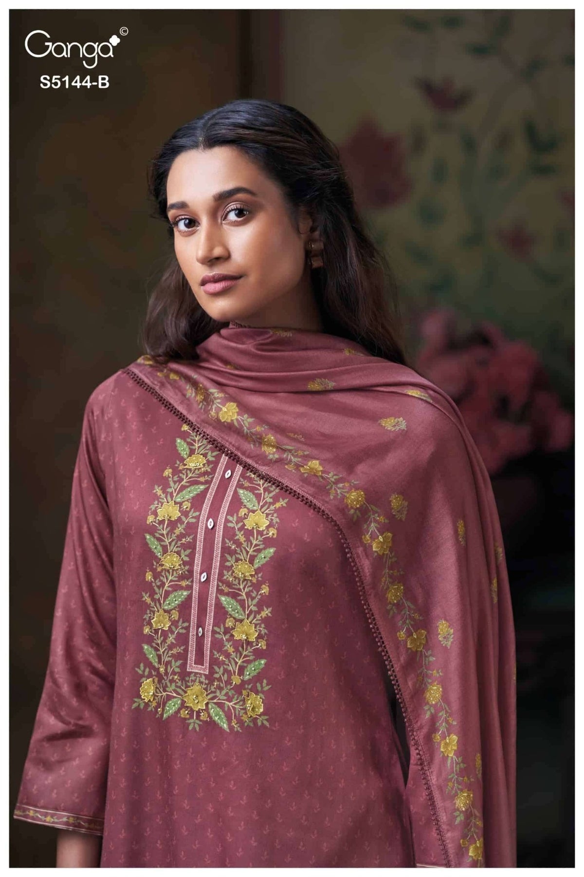 Ganga Fashion Terrie 5144 Cotton Satin Dress Material - Amrah Wholesale