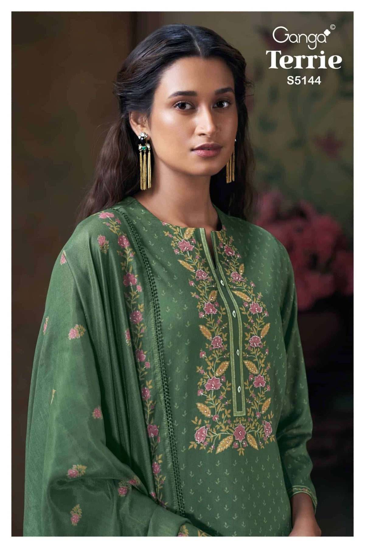 Ganga Fashion Terrie 5144 Cotton Satin Dress Material - Amrah Wholesale