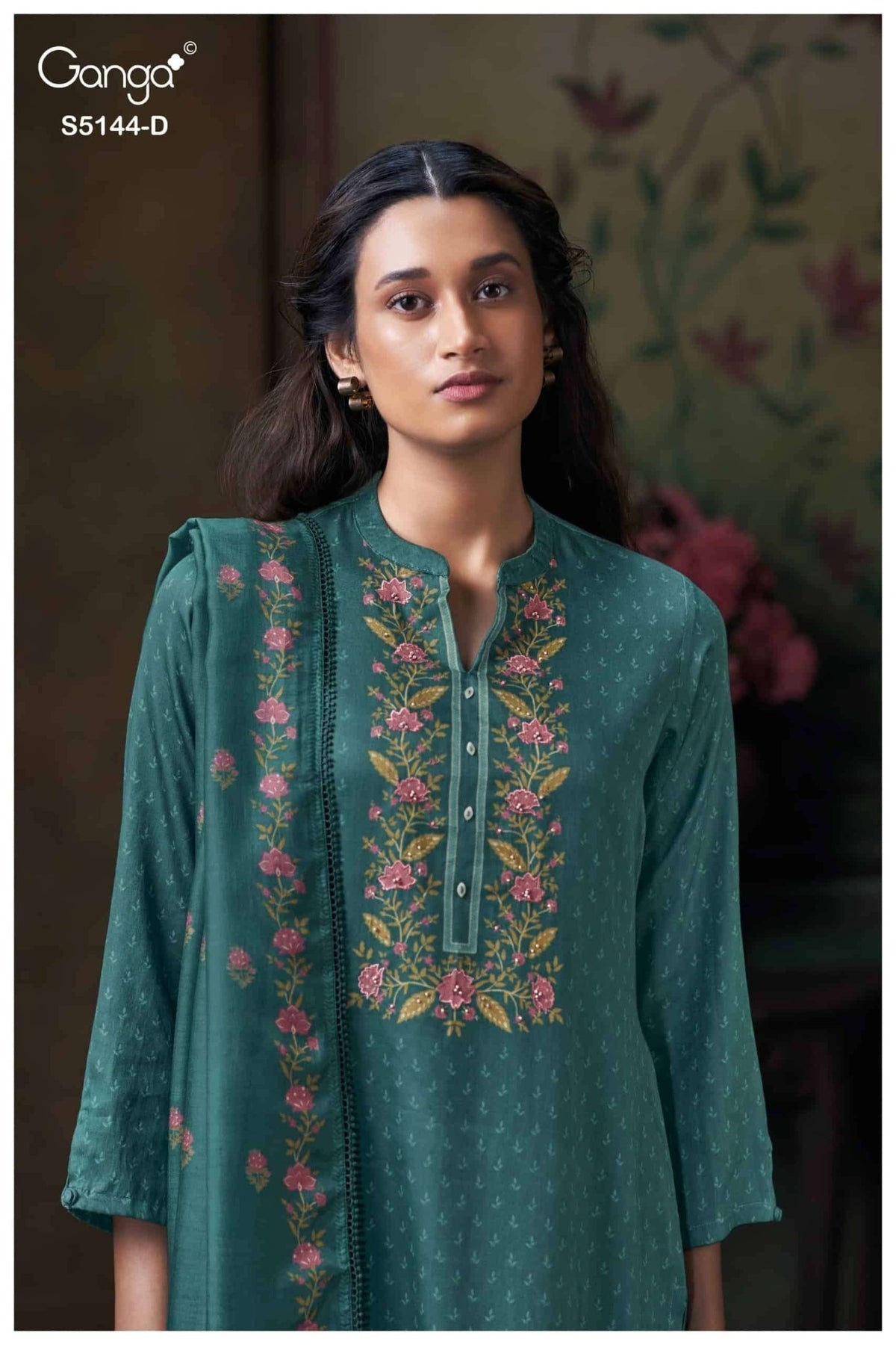 Ganga Fashion Terrie 5144 Cotton Satin Dress Material - Amrah Wholesale
