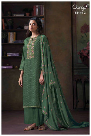 Ganga Fashion Terrie 5144 Cotton Satin Dress Material