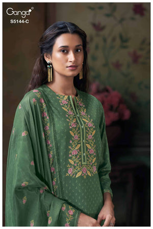 Ganga Fashion Terrie 5144 Cotton Satin Dress Material