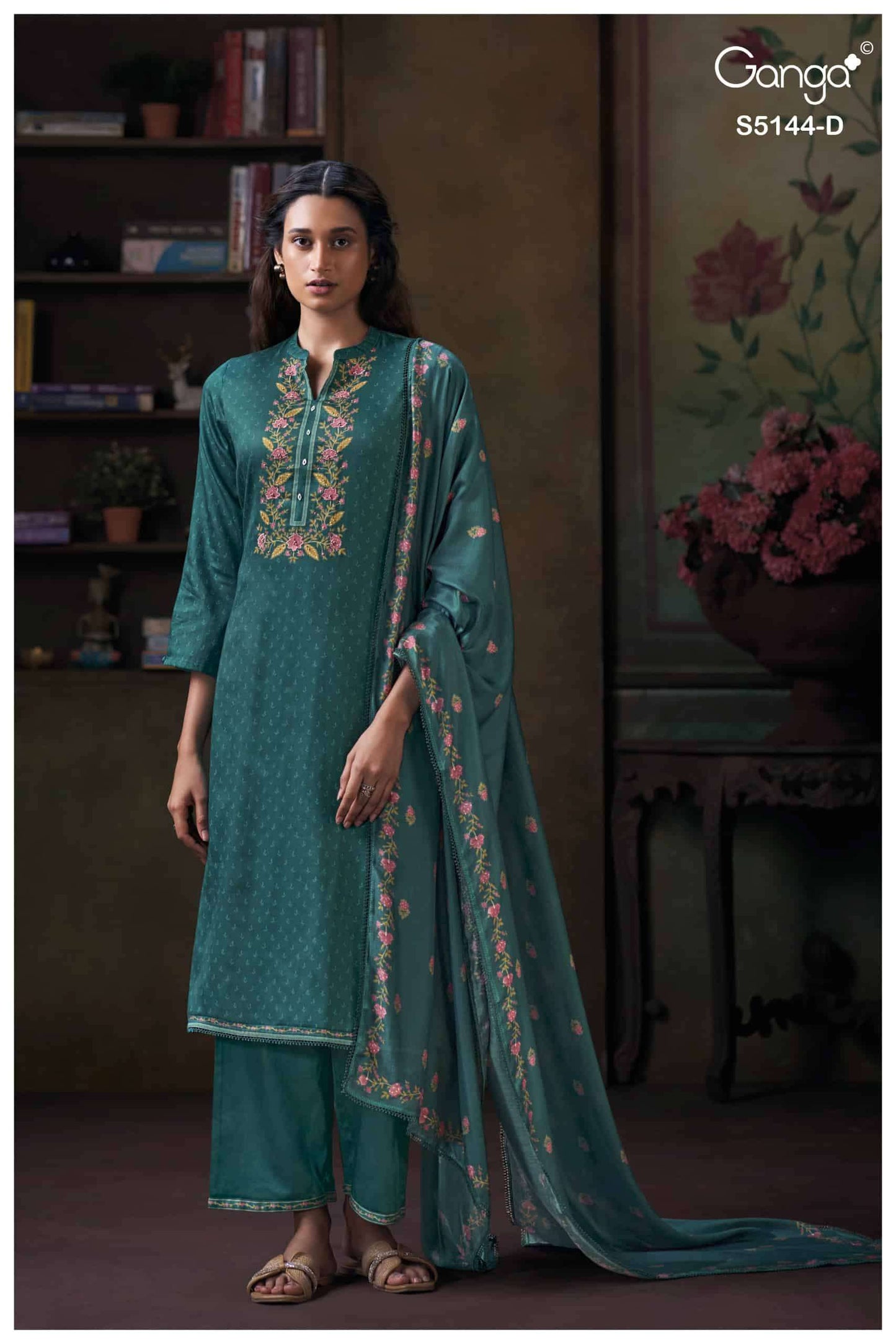 Ganga Fashion Terrie 5144 Cotton Satin Dress Material