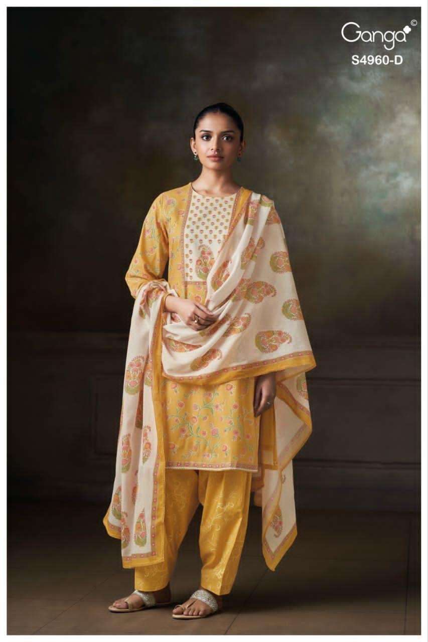 Ganga Fashion Tersia 4960 Premium Cotton Dress Material - Amrah Wholesale