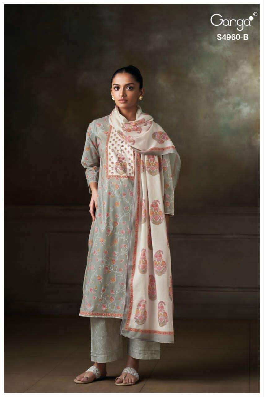 Ganga Fashion Tersia 4960 Premium Cotton Dress Material - Amrah Wholesale