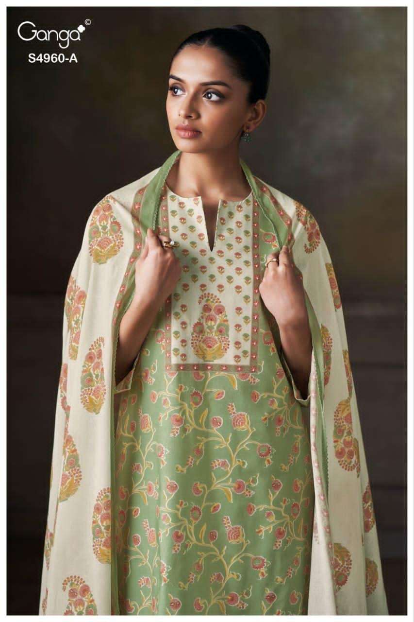 Ganga Fashion Tersia 4960 Premium Cotton Dress Material - Amrah Wholesale