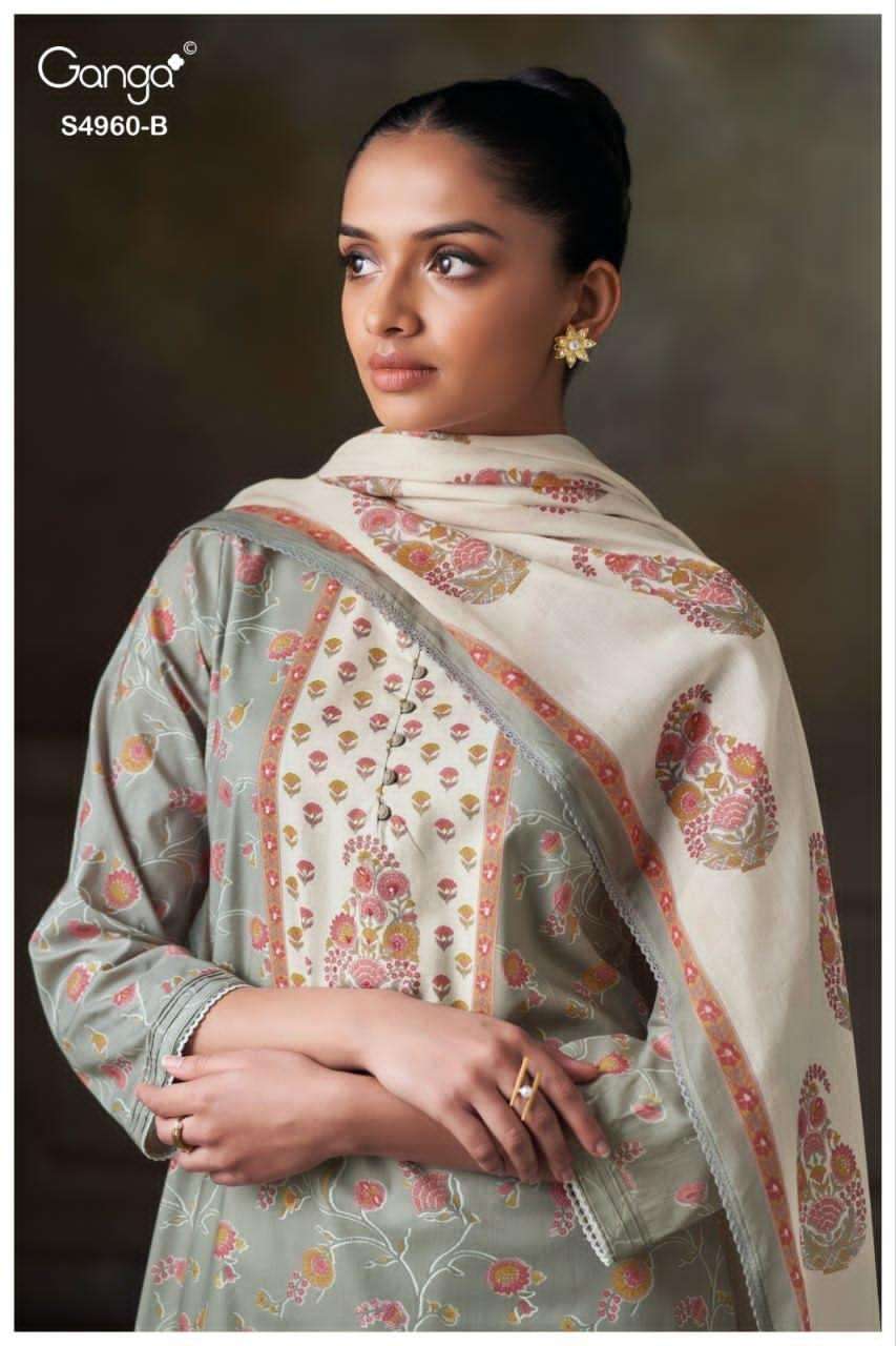 Ganga Fashion Tersia 4960 Premium Cotton Dress Material - Amrah Wholesale