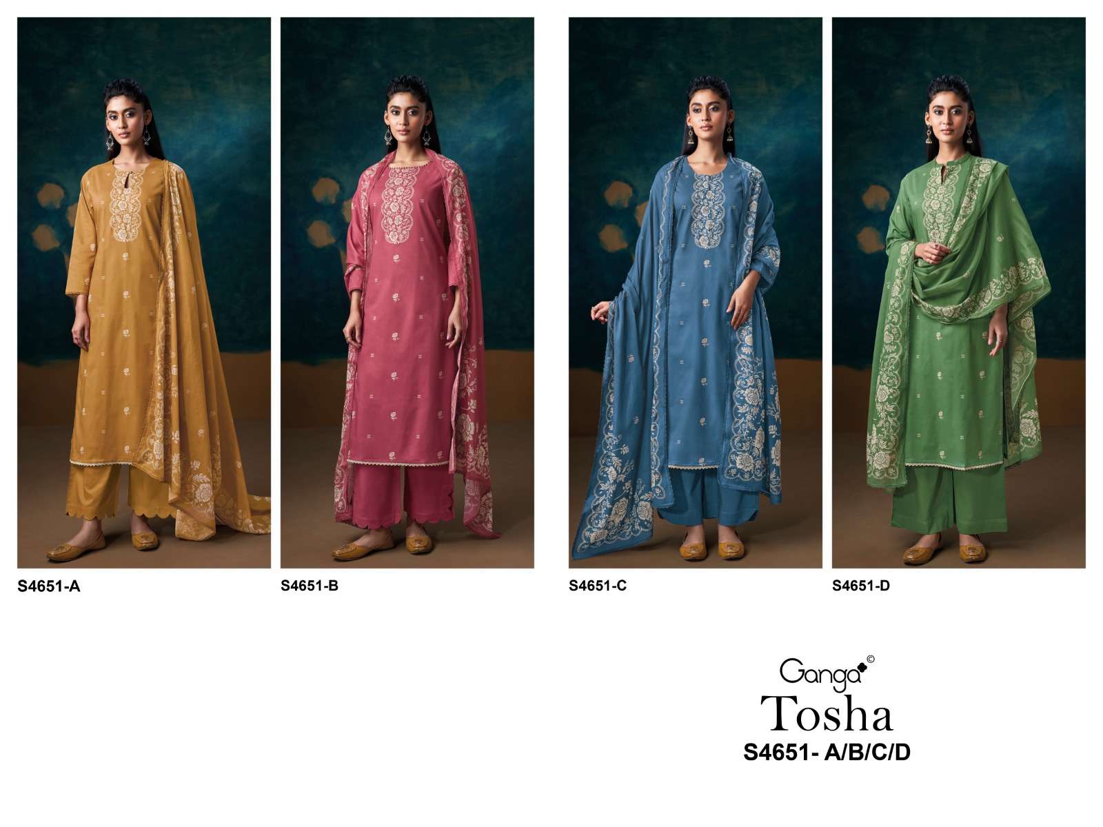 Ganga Fashion Tosha 4651 Cotton Printed Dress Material Wholesale - Amrah Wholesale