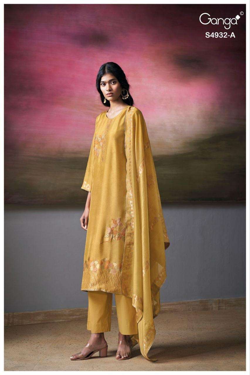 Ganga Fashion Toshika 4932 Pure Viscose Woven Silk Jacquard Pakistani Suit - Amrah Wholesale