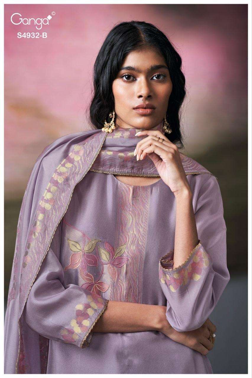 Ganga Fashion Toshika 4932 Pure Viscose Woven Silk Jacquard Pakistani Suit - Amrah Wholesale