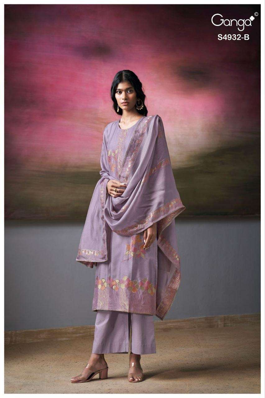 Ganga Fashion Toshika 4932 Pure Viscose Woven Silk Jacquard Pakistani Suit - Amrah Wholesale