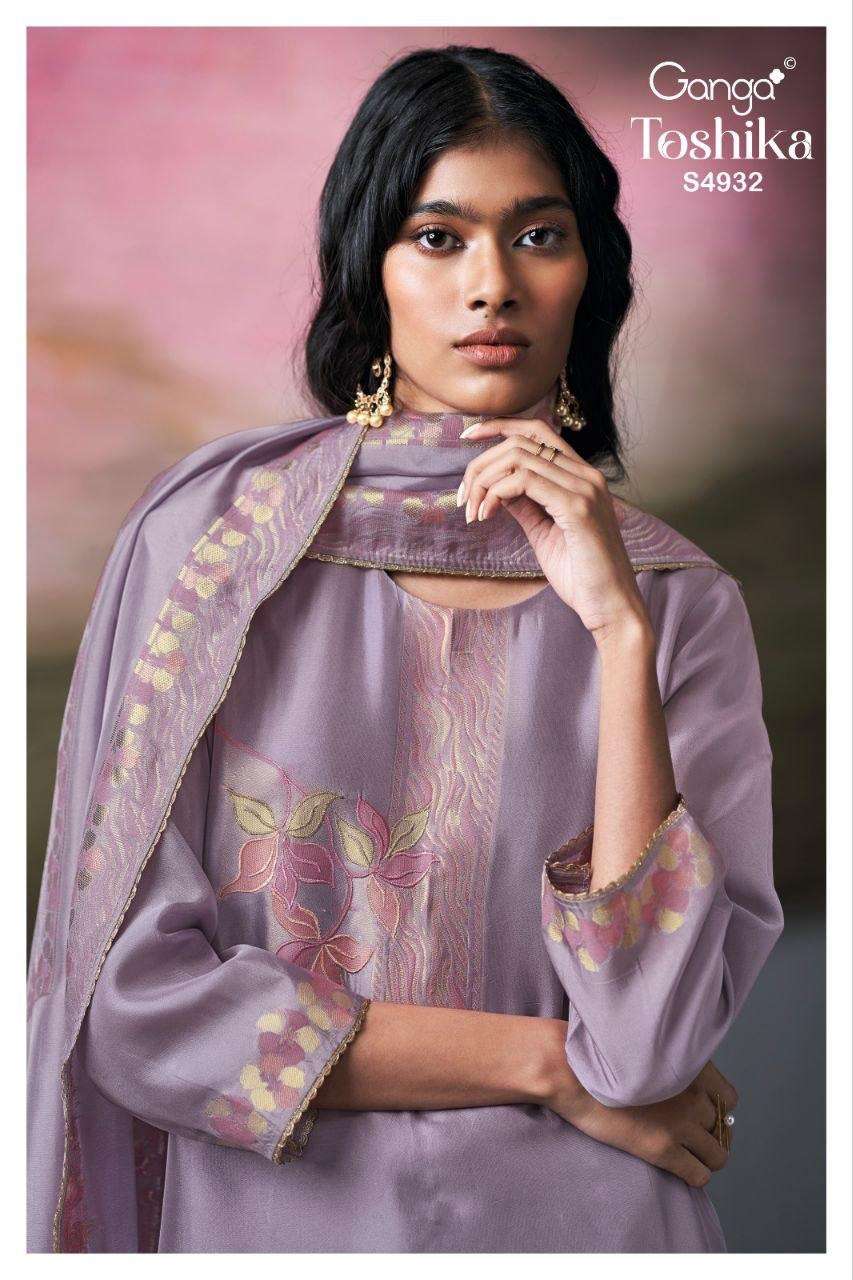 Ganga Fashion Toshika 4932 Pure Viscose Woven Silk Jacquard Pakistani Suit - Amrah Wholesale