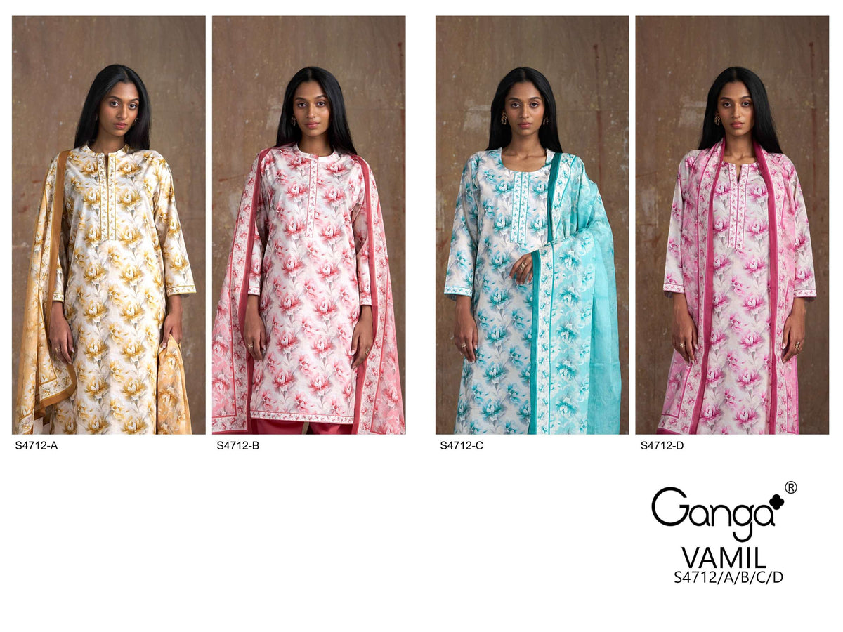 Ganga Fashion Vamil 4712 Salwar Suit Set Wholesale Catalogue - Amrah Wholesale