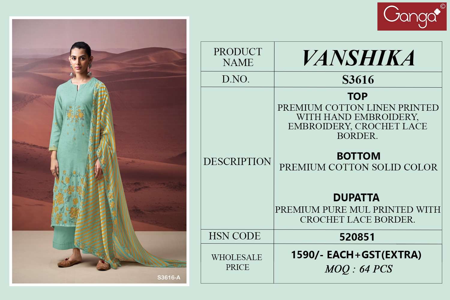 Ganga Fashion Vanshika 3616