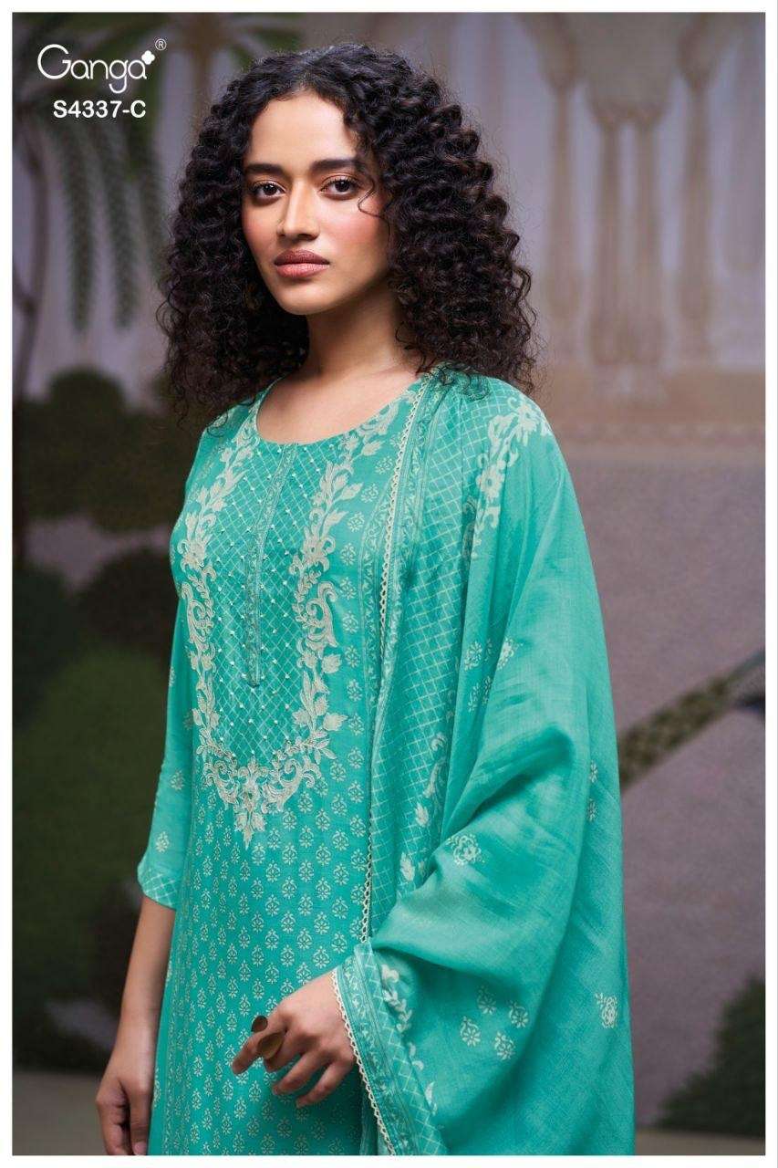 Ganga Fashion Varesha 4820 Premium Cotton Dress Material - Amrah Wholesale