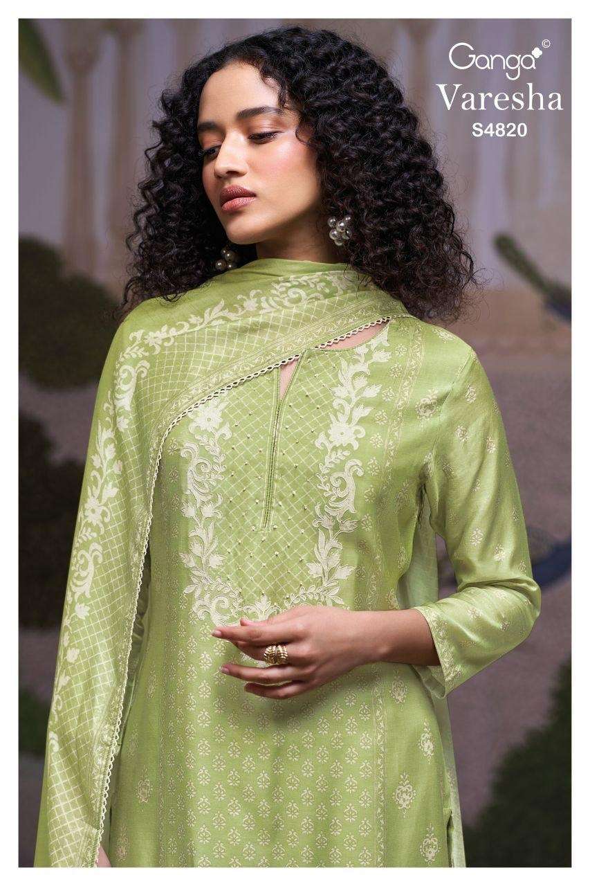 Ganga Fashion Varesha 4820 Premium Cotton Dress Material - Amrah Wholesale