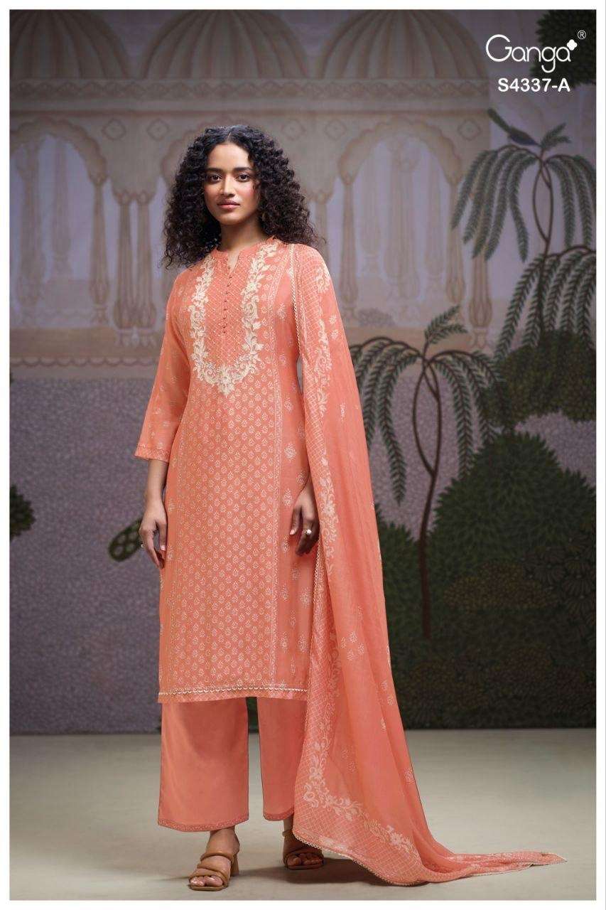 Ganga Fashion Varesha 4820 Premium Cotton Dress Material - Amrah Wholesale